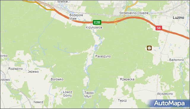 mapa Paraszyno, Paraszyno na mapie Targeo