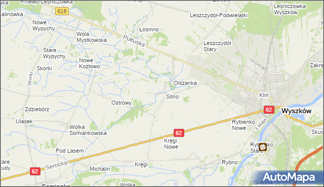 mapa Sitno gmina Wyszków, Sitno gmina Wyszków na mapie Targeo