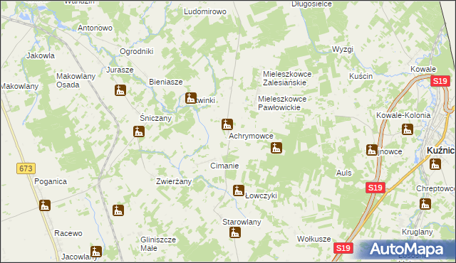 mapa Achrymowce, Achrymowce na mapie Targeo