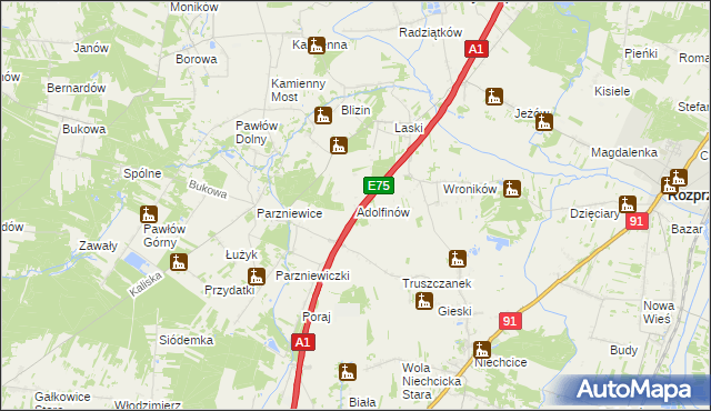 mapa Adolfinów, Adolfinów na mapie Targeo