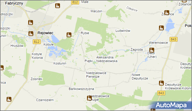 mapa Aleksandria Niedziałowska, Aleksandria Niedziałowska na mapie Targeo