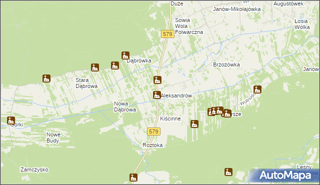 mapa Aleksandrów gmina Czosnów, Aleksandrów gmina Czosnów na mapie Targeo