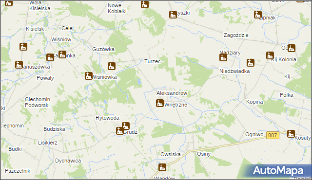 mapa Aleksandrów gmina Stanin, Aleksandrów gmina Stanin na mapie Targeo