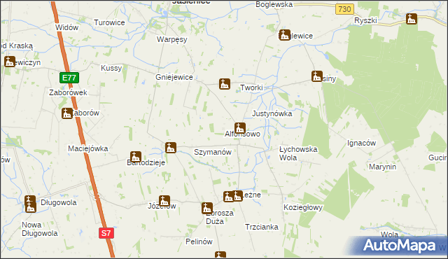 mapa Alfonsowo, Alfonsowo na mapie Targeo