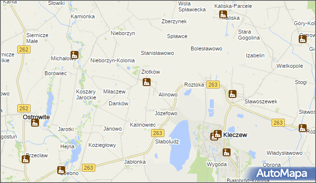mapa Alinowo, Alinowo na mapie Targeo