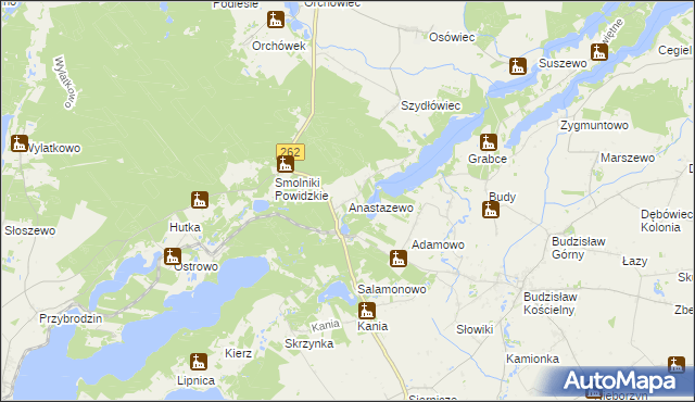 mapa Anastazewo, Anastazewo na mapie Targeo