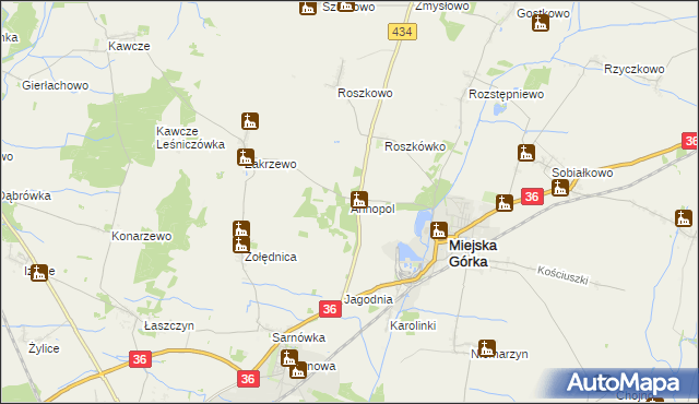mapa Annopol gmina Miejska Górka, Annopol gmina Miejska Górka na mapie Targeo