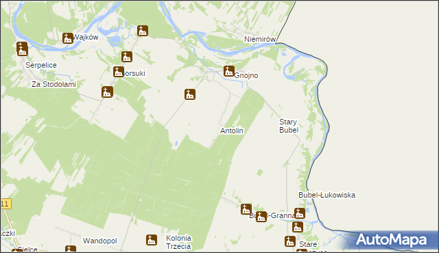 mapa Antolin gmina Konstantynów, Antolin gmina Konstantynów na mapie Targeo