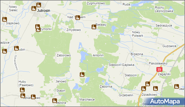 mapa Antonin gmina Cieszków, Antonin gmina Cieszków na mapie Targeo