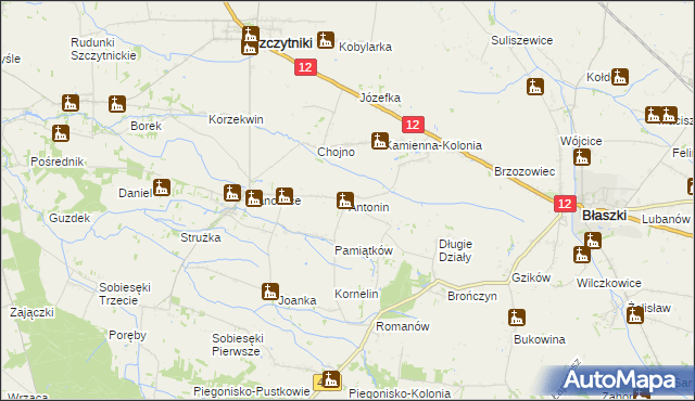 mapa Antonin gmina Szczytniki, Antonin gmina Szczytniki na mapie Targeo