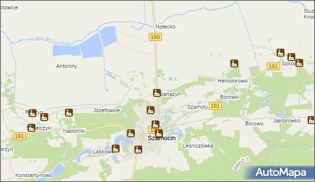 mapa Atanazyn, Atanazyn na mapie Targeo