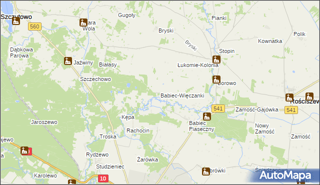 mapa Babiec-Więczanki, Babiec-Więczanki na mapie Targeo
