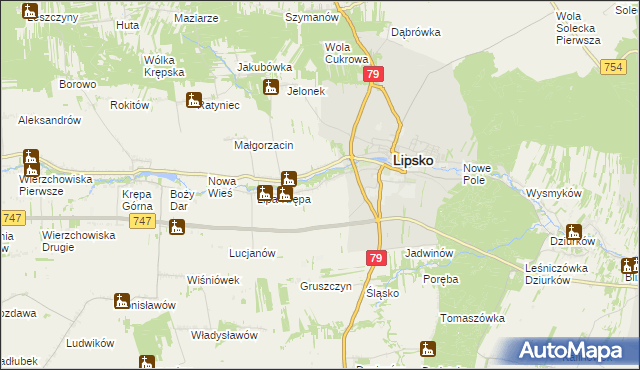 mapa Babilon gmina Lipsko, Babilon gmina Lipsko na mapie Targeo