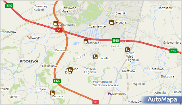 mapa Babin gmina Krotoszyce, Babin gmina Krotoszyce na mapie Targeo