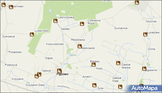 mapa Babkowice, Babkowice na mapie Targeo