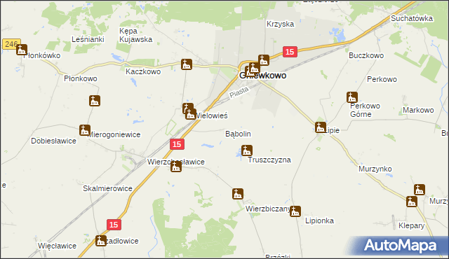 mapa Bąbolin, Bąbolin na mapie Targeo