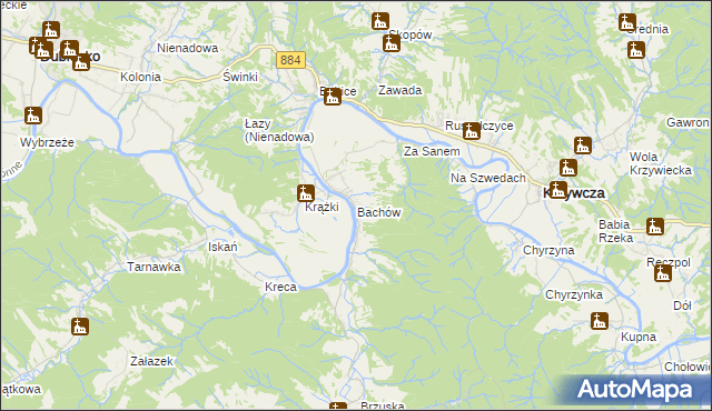 mapa Bachów, Bachów na mapie Targeo