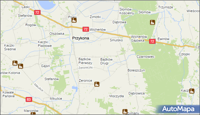 mapa Bądków Drugi, Bądków Drugi na mapie Targeo