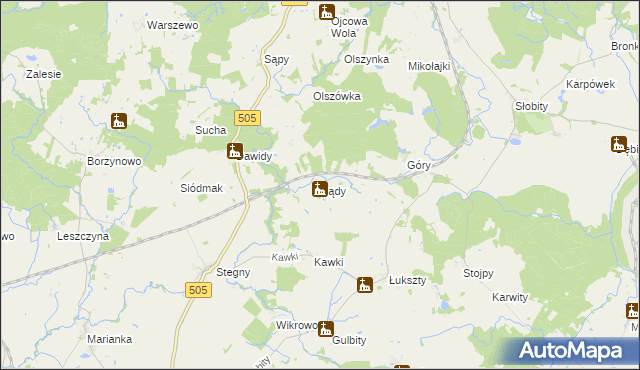 mapa Bądy, Bądy na mapie Targeo