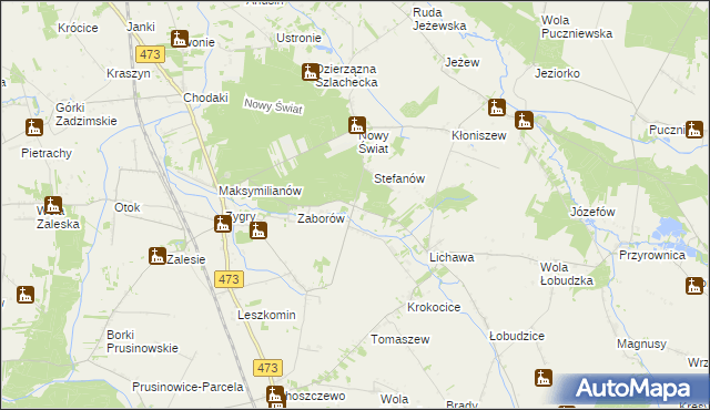 mapa Bąki gmina Zadzim, Bąki gmina Zadzim na mapie Targeo