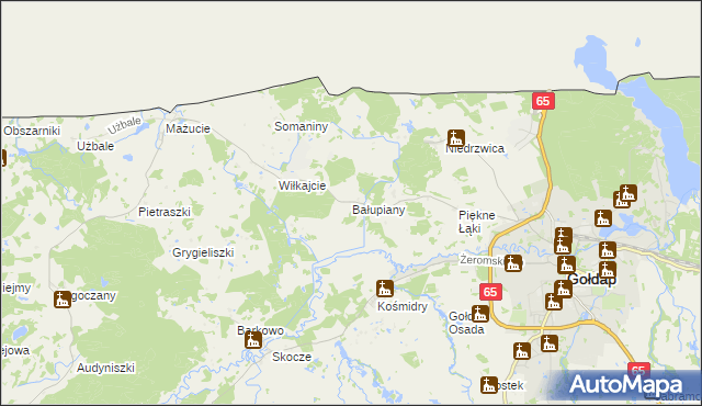 mapa Bałupiany, Bałupiany na mapie Targeo