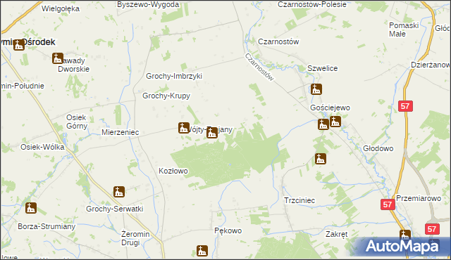 mapa Baraniec gmina Karniewo, Baraniec gmina Karniewo na mapie Targeo