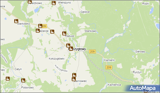 mapa Barnowo, Barnowo na mapie Targeo