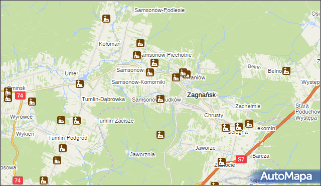 mapa Bartków gmina Zagnańsk, Bartków gmina Zagnańsk na mapie Targeo