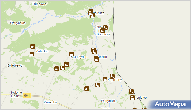 mapa Bartniki gmina Lipsk, Bartniki gmina Lipsk na mapie Targeo