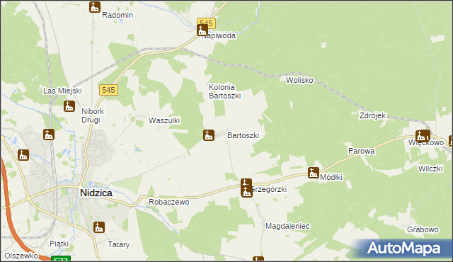 mapa Bartoszki, Bartoszki na mapie Targeo