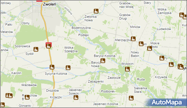 mapa Barycz-Kolonia, Barycz-Kolonia na mapie Targeo