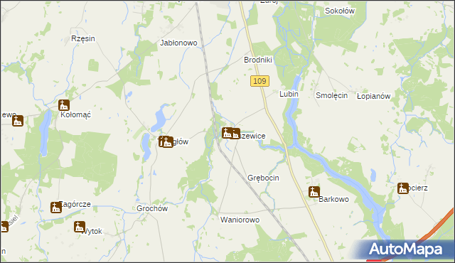 mapa Baszewice, Baszewice na mapie Targeo