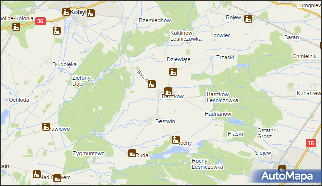 mapa Baszków, Baszków na mapie Targeo