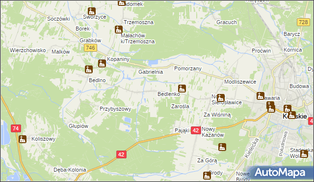 mapa Bedlenko, Bedlenko na mapie Targeo