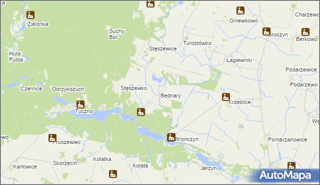 mapa Bednary gmina Pobiedziska, Bednary gmina Pobiedziska na mapie Targeo