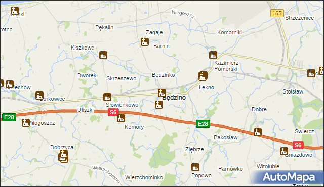 mapa Będzino, Będzino na mapie Targeo