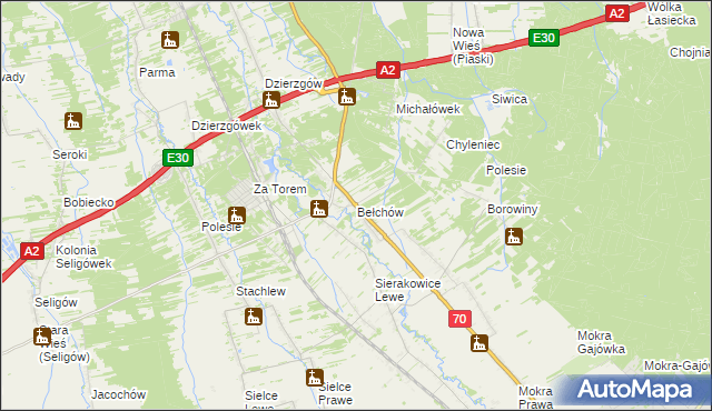 mapa Bełchów, Bełchów na mapie Targeo