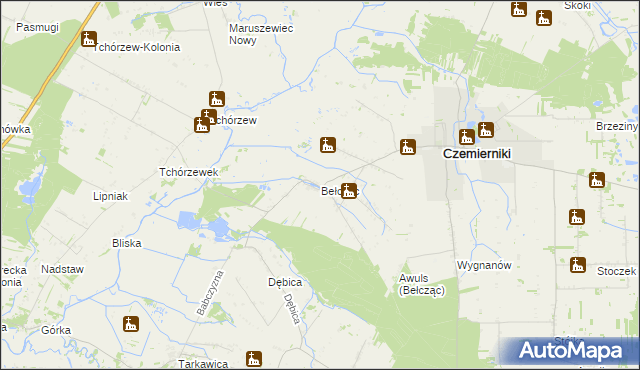 mapa Bełcząc gmina Czemierniki, Bełcząc gmina Czemierniki na mapie Targeo
