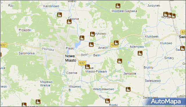 mapa Belin, Belin na mapie Targeo