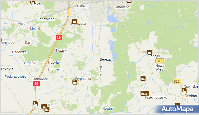 mapa Bereza, Bereza na mapie Targeo