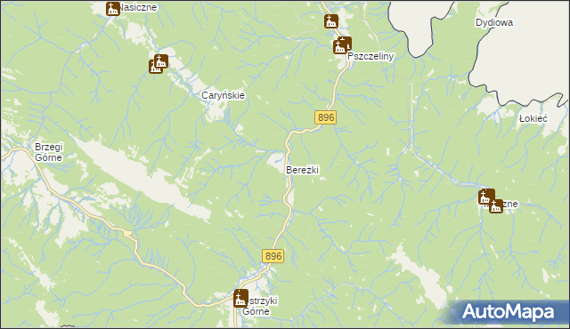 mapa Bereżki, Bereżki na mapie Targeo