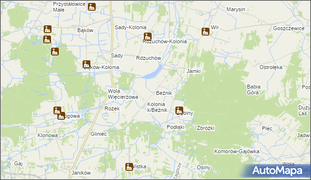 mapa Beźnik, Beźnik na mapie Targeo