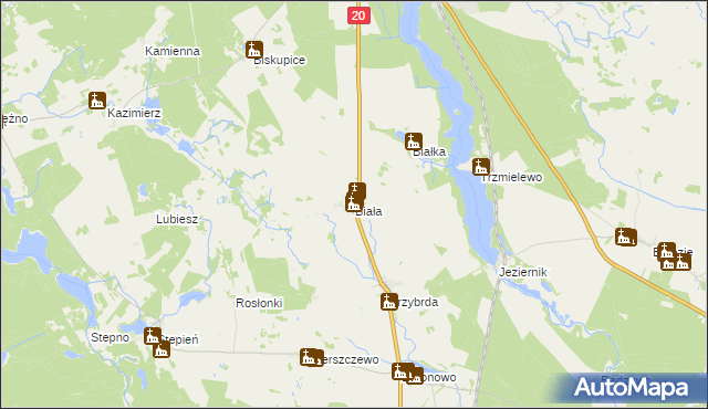 mapa Biała gmina Biały Bór, Biała gmina Biały Bór na mapie Targeo