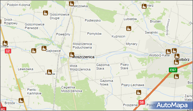 mapa Białkowice, Białkowice na mapie Targeo