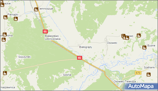 mapa Białogrądy, Białogrądy na mapie Targeo