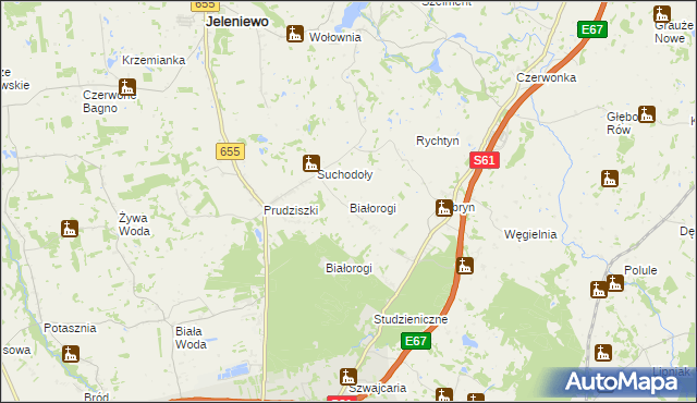 mapa Białorogi, Białorogi na mapie Targeo