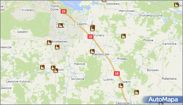 mapa Białostoczek, Białostoczek na mapie Targeo