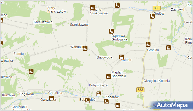 mapa Białowoda, Białowoda na mapie Targeo