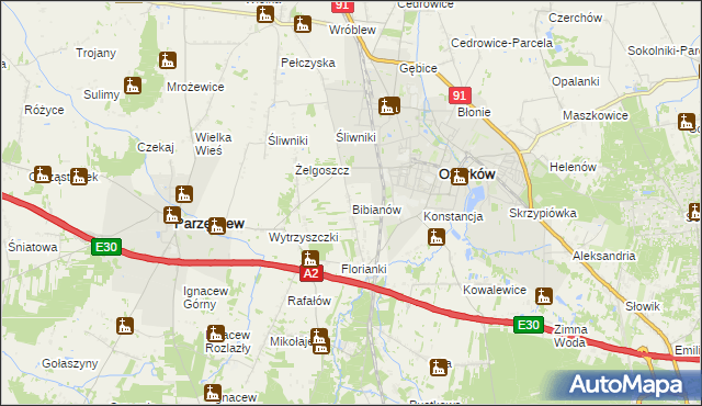 mapa Bibianów, Bibianów na mapie Targeo