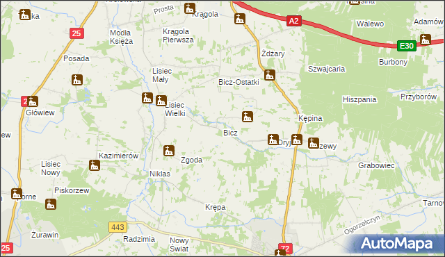 mapa Bicz, Bicz na mapie Targeo
